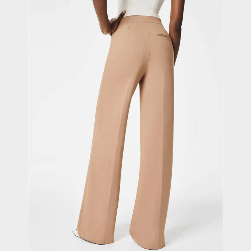 Calça Feminina de Alfaiataria Pantalona Cintura Alta Botões Laterais Astrid