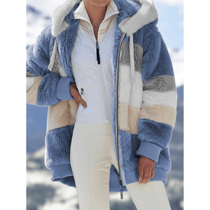 Casaco Feminino Oversized Alongado Azul 7