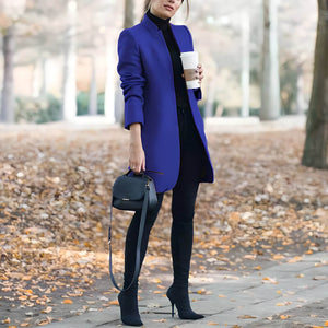 Blazer Alongado de Lã Batida Violeta 17