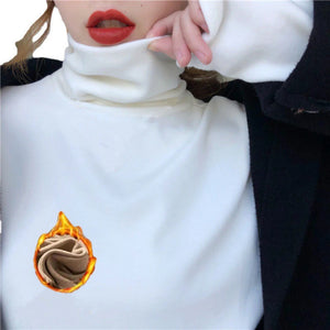 Blusa Térmica de Gola Alta com Toque Aveludado Branco 05