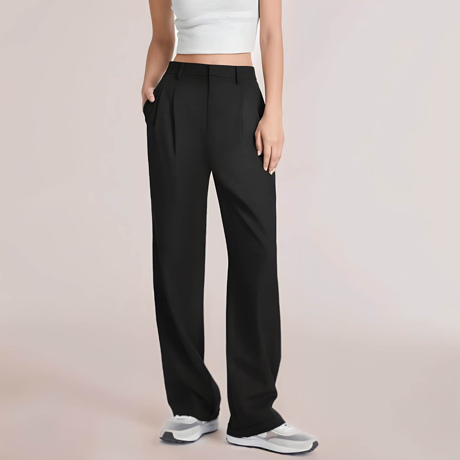 Calça Feminina Wide Leg de Alfaiataria Preto 2