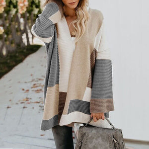 Cardigan Feminino de Lã Ponto Aberto Cinza