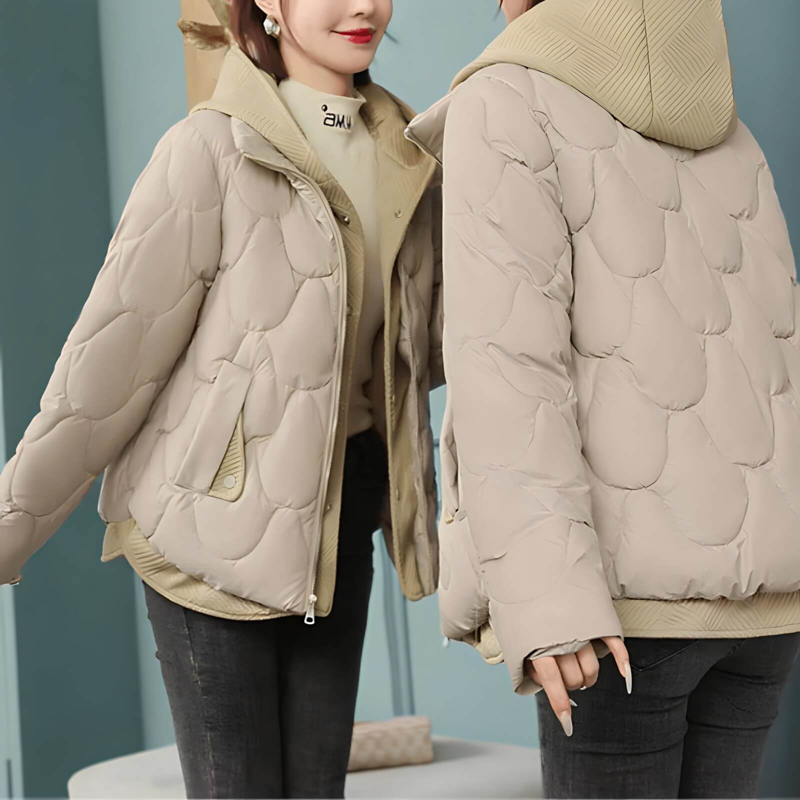 Jaqueta Feminina Puffer Bege 2