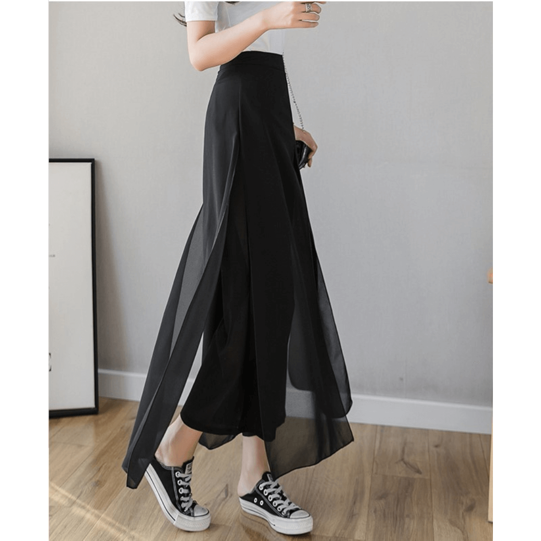 Calça Pantalona de Chiffon Libre