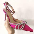 Scarpin Salto Alto Fino Rosa 4