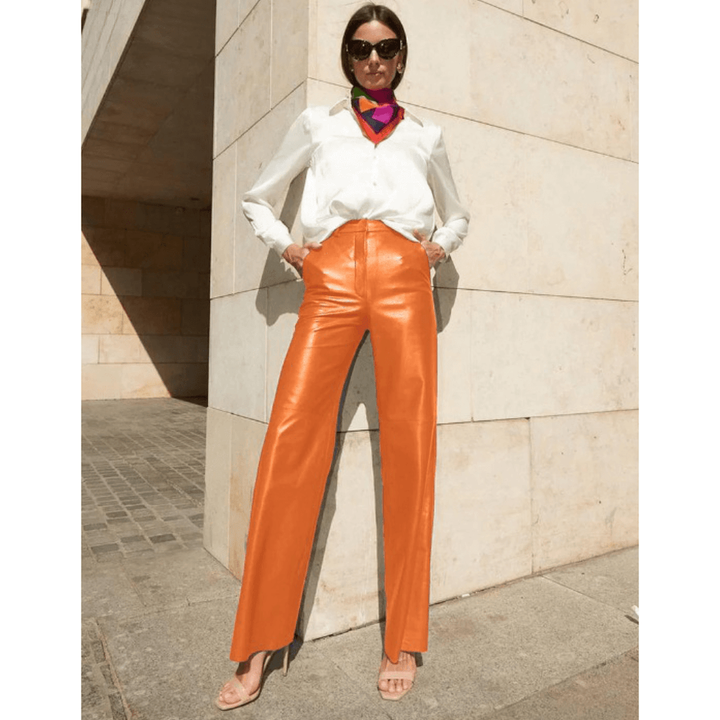 Calça Wide Leg Laranja 7