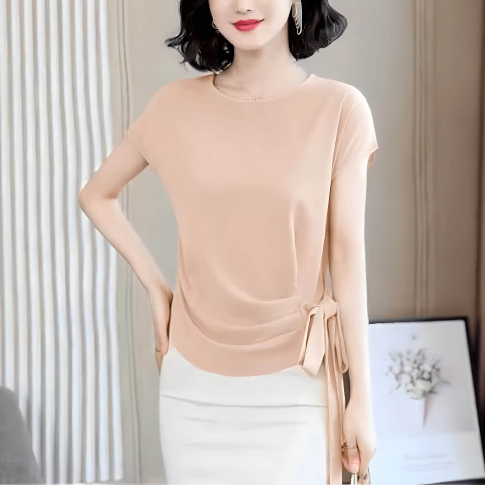 Blusa Feminina com Amarração Champagne 3