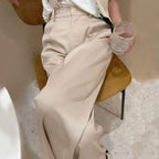 Calça Feminina de Cetim Bege 7