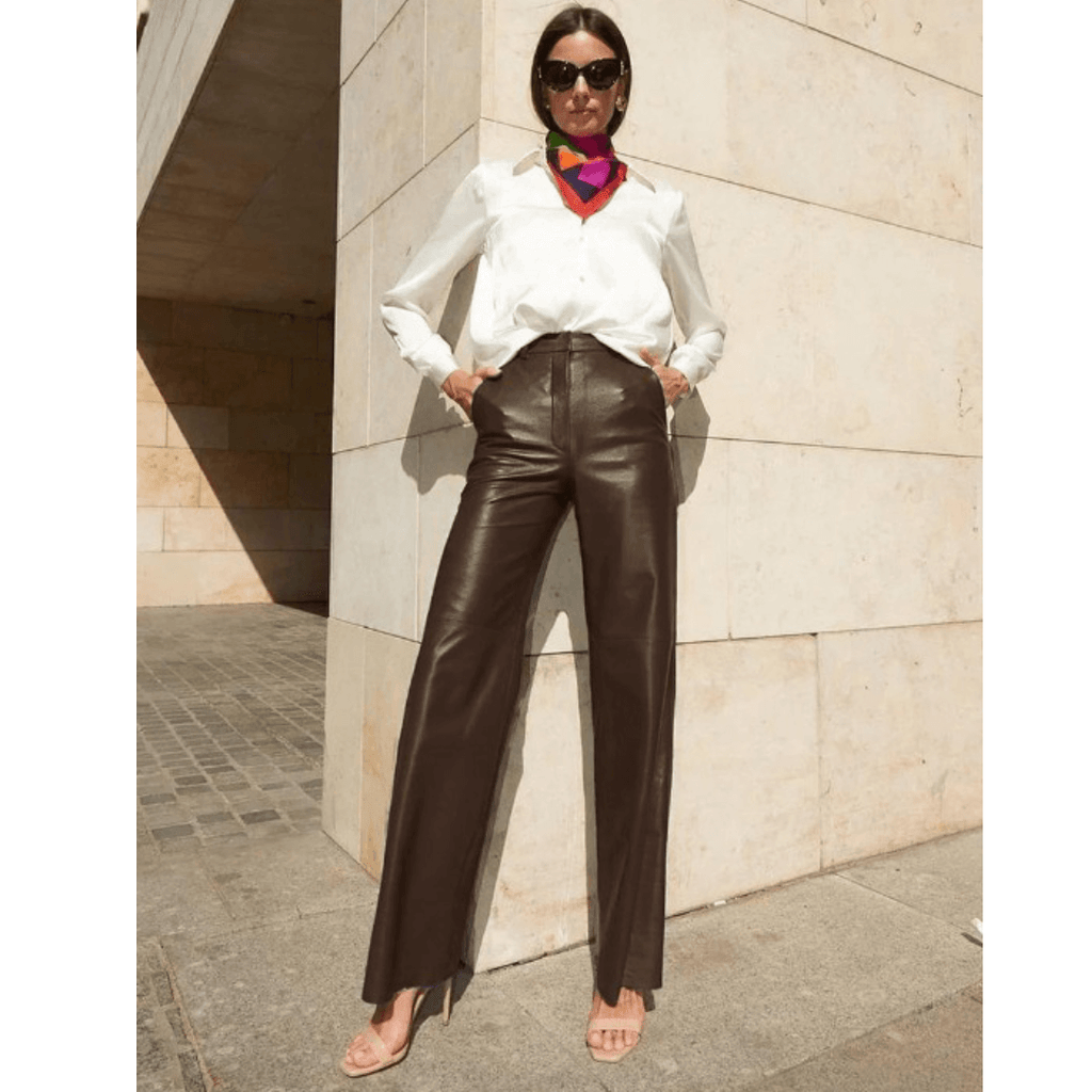 Calça Wide Leg Marrom 2