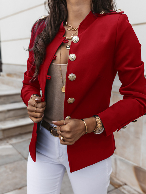 Blazer Feminino Estruturado Slim Botões Dourados Livin