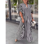 Vestido Longo Listrado Preto 8