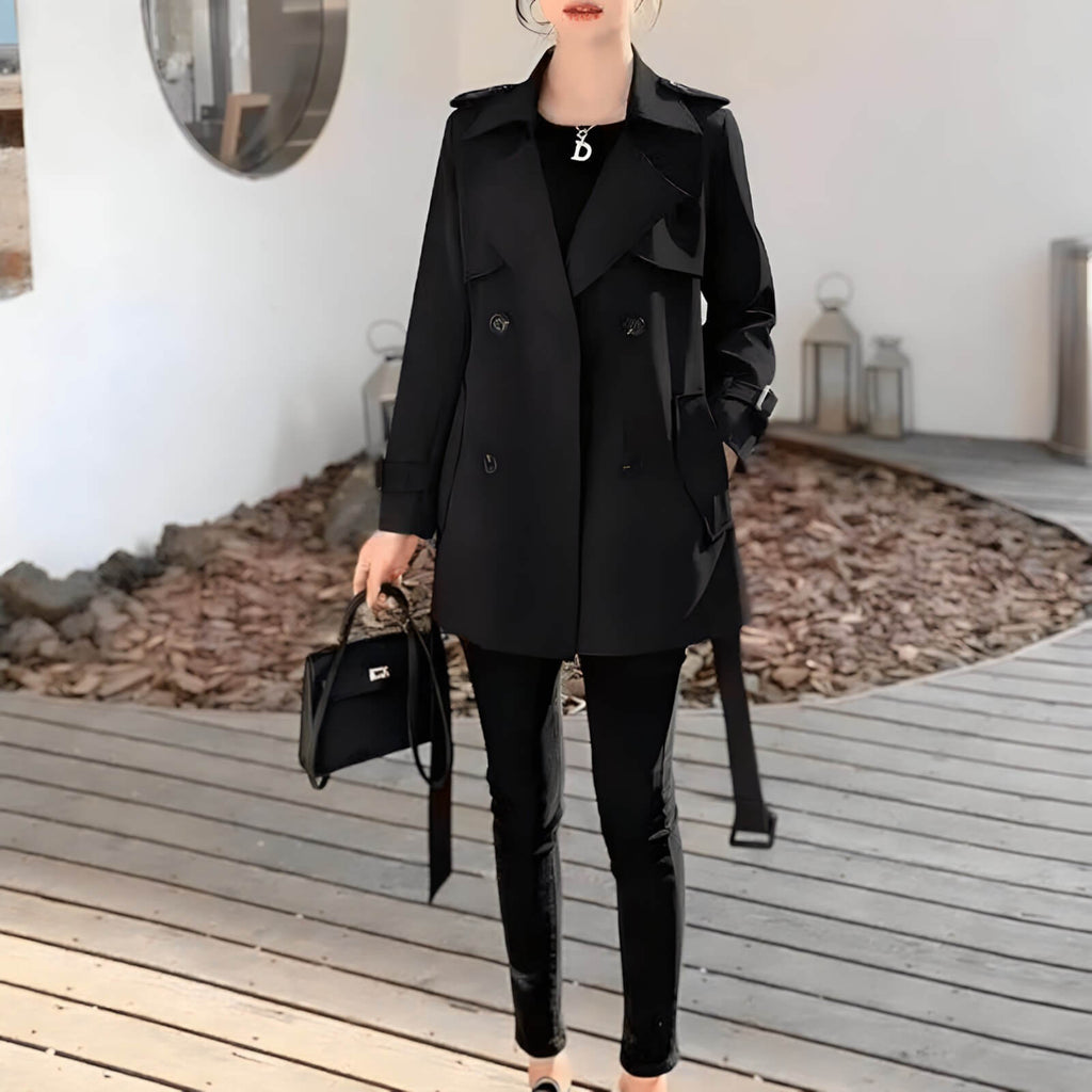 Casaco Feminino Trench Preto 4