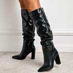 Bota Feminina Bico Fino Cano Alto Preto 1