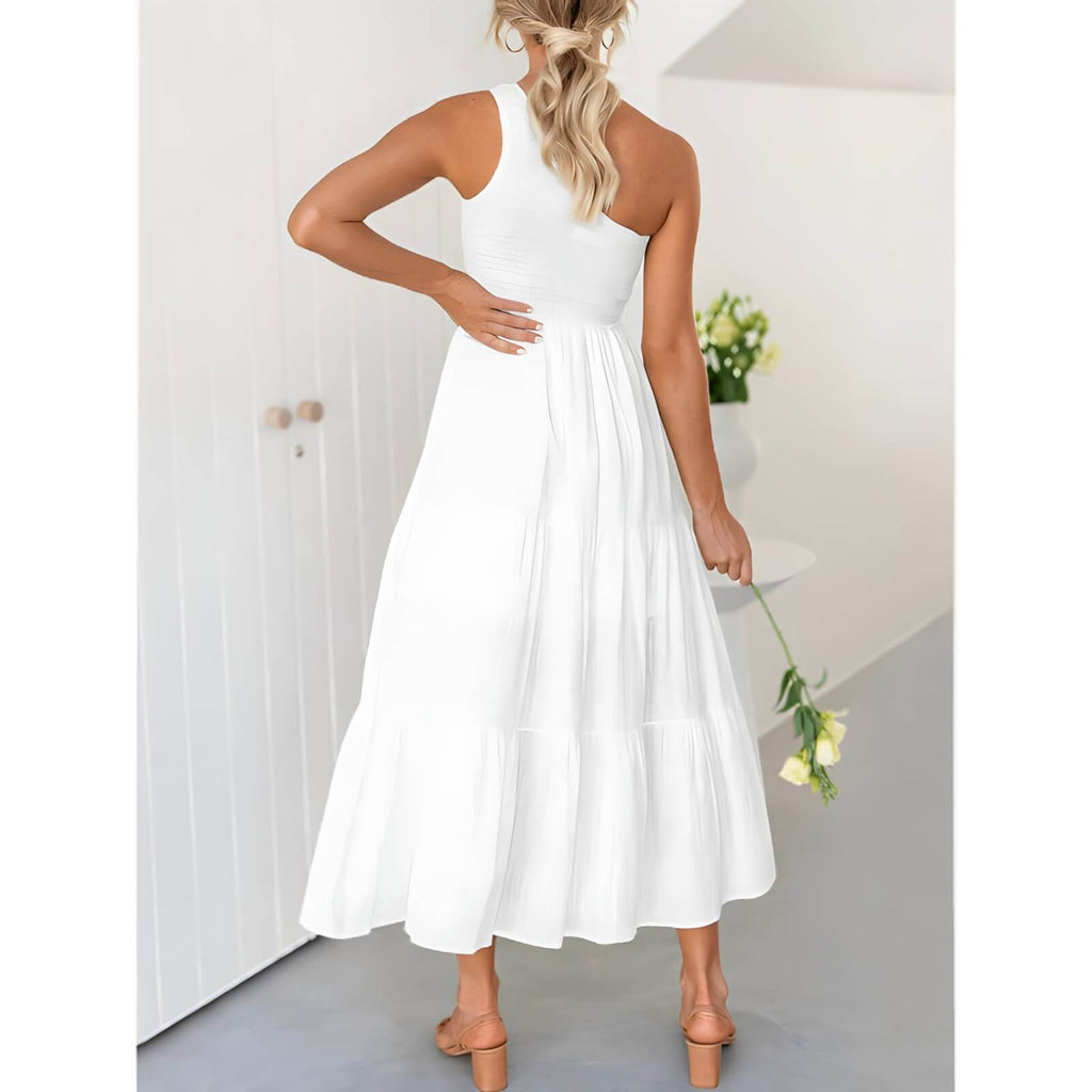 Vestido Mídi com Lastex Branco 12
