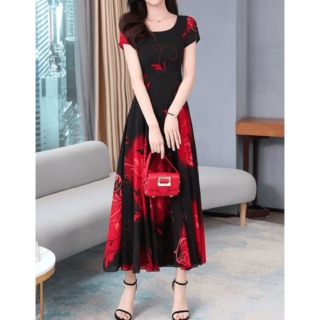 Vestido Mídi de Chiffon Feminino