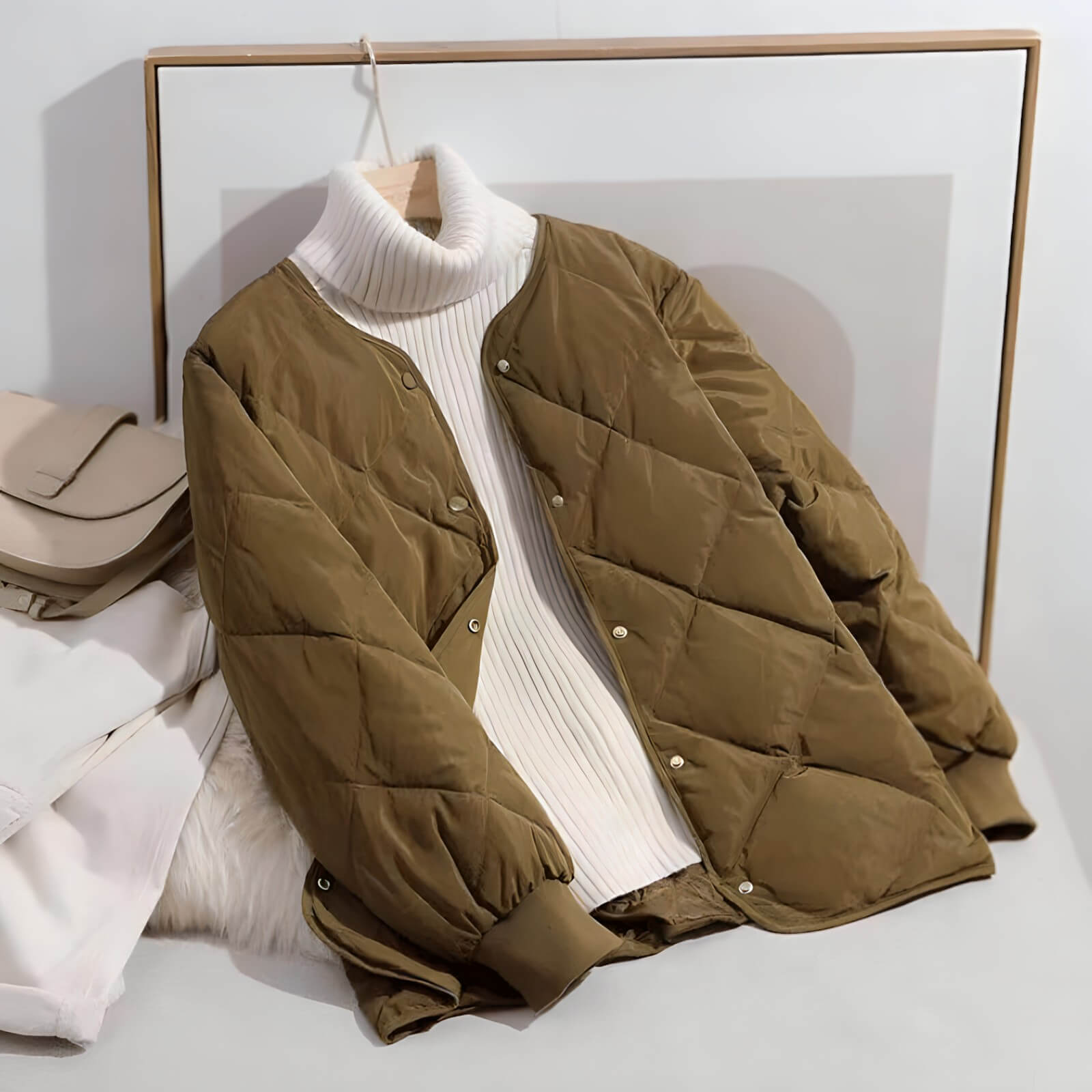 Jaqueta Feminina Puffer Marrom 6