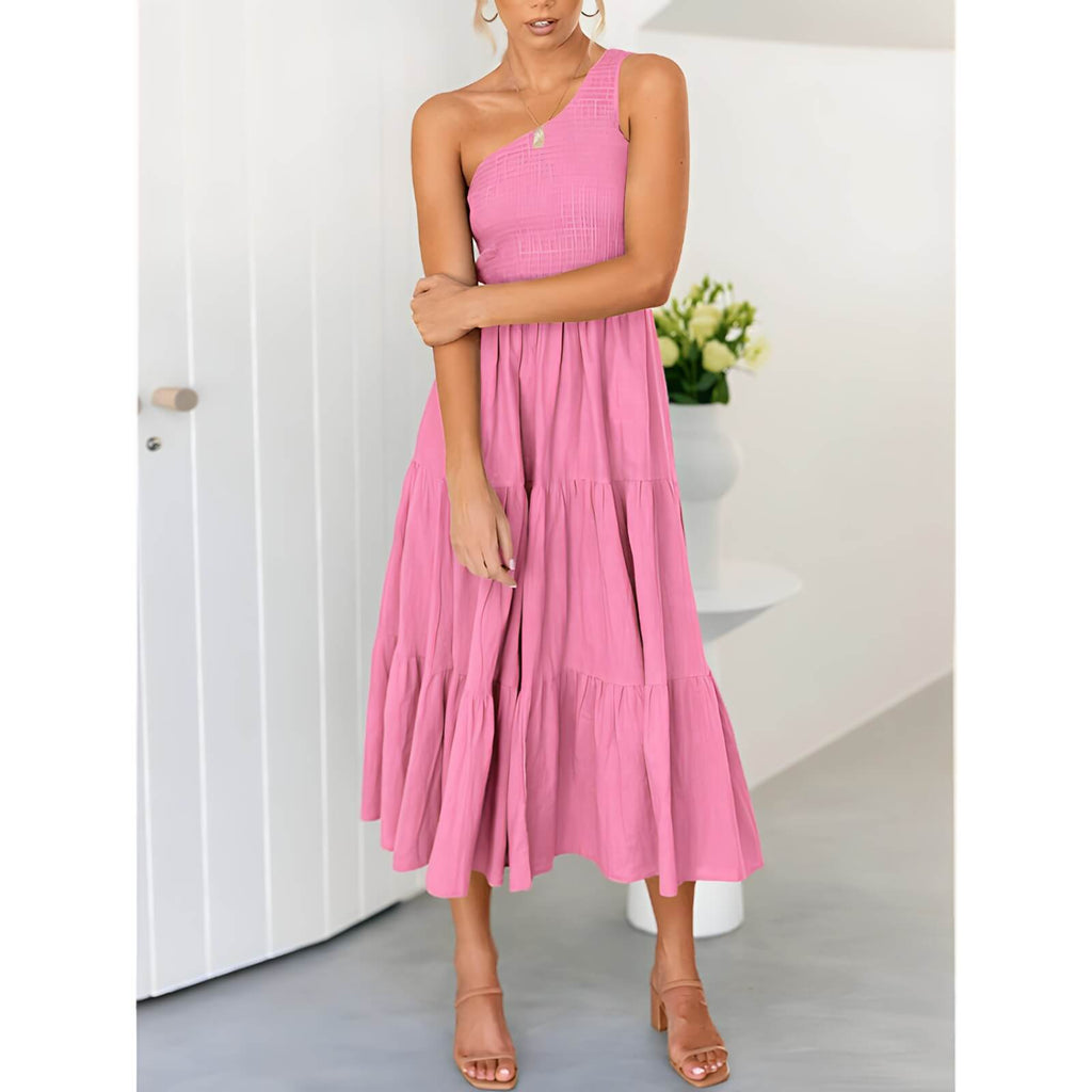 Vestido Mídi com Lastex Rosa 5