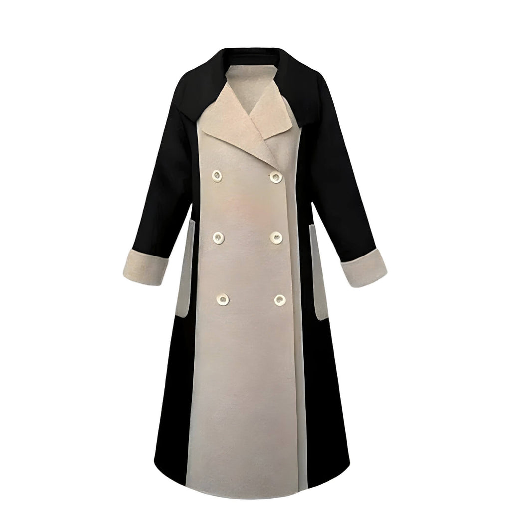 Casaco Feminino de Lã Batida Preto e Bege 6