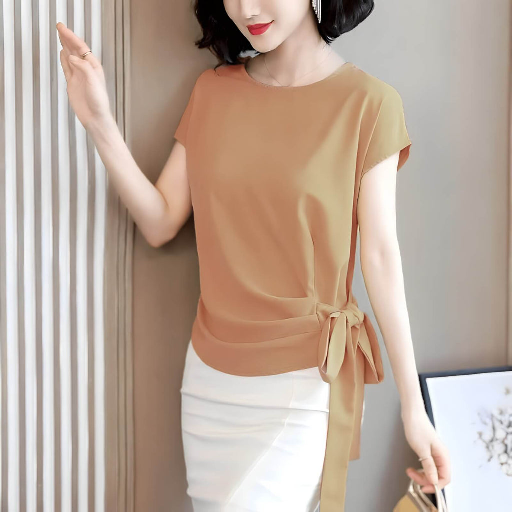 Blusa Feminina com Amarração Laranja 2