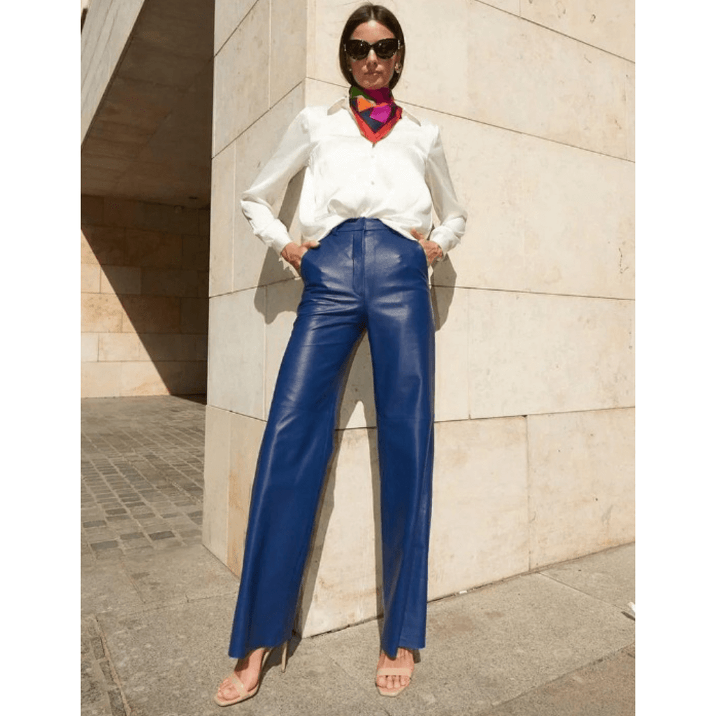 Calça Wide Leg Azul 3