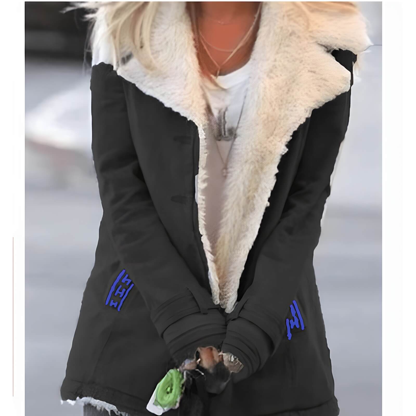 Jaqueta Feminina Forrada Preto 9