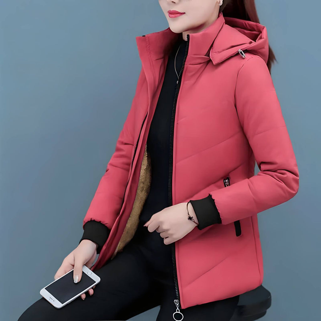 Jaqueta Feminina Forrada Rosa Forte 1