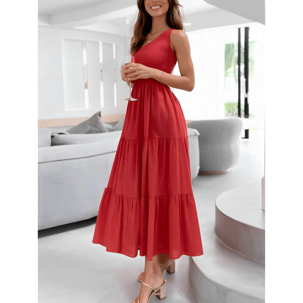 Vestido Mídi com Lastex Vermelho 15