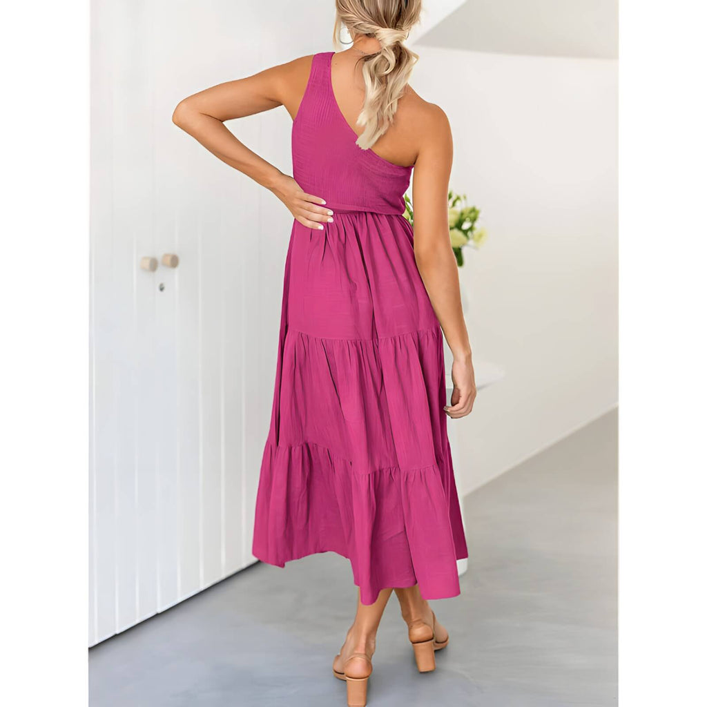 Vestido Mídi com Lastex Rosa Pink 2