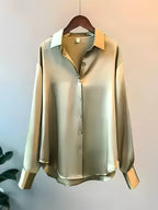 Camisa Básica de Cetim Verde 3