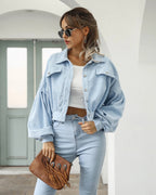 Jaqueta Bomber de Veludo Azul 8