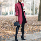 Blazer Alongado de Lã Batida Rosa 12