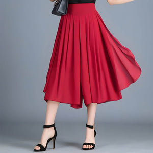 Calça Pantalona de Chiffon Vermelho 1