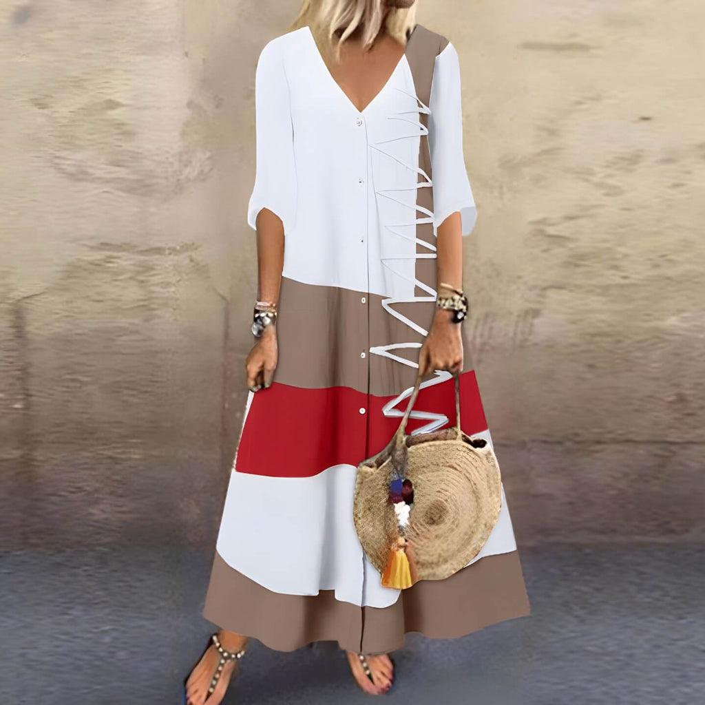 Vestido Longo com Abotoamento Branco 4