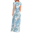 Vestido Longo Casual Azul Claro 5