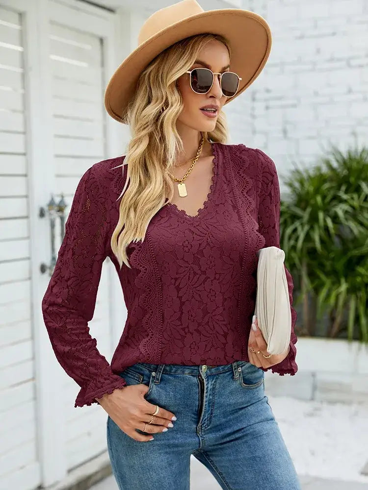 Blusa De Renda Bristol Bordô / P 67