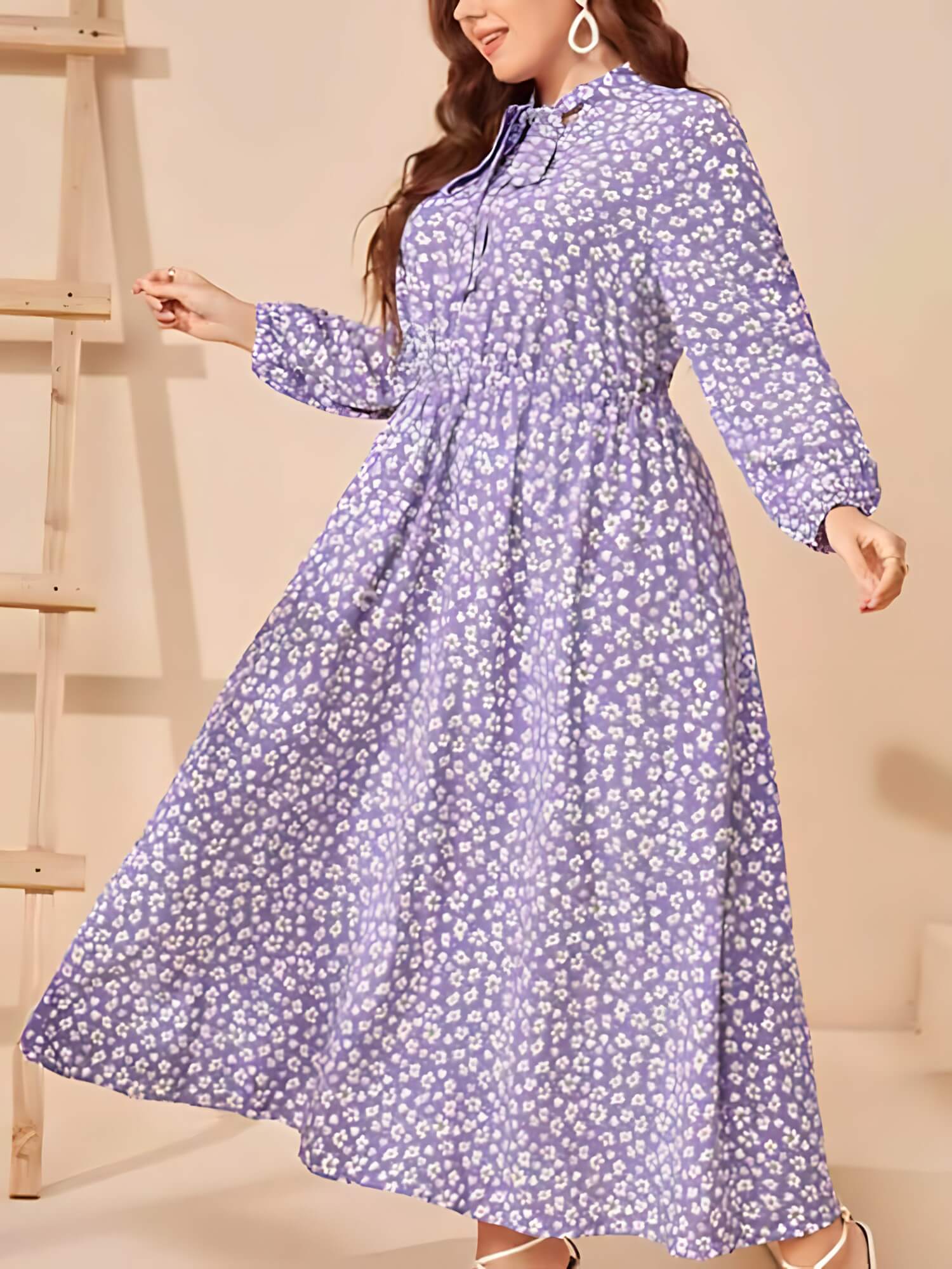 Vestido Mídi Plus Size Lilás 2