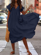 Vestido Mídi Casual Azul Marinho 4