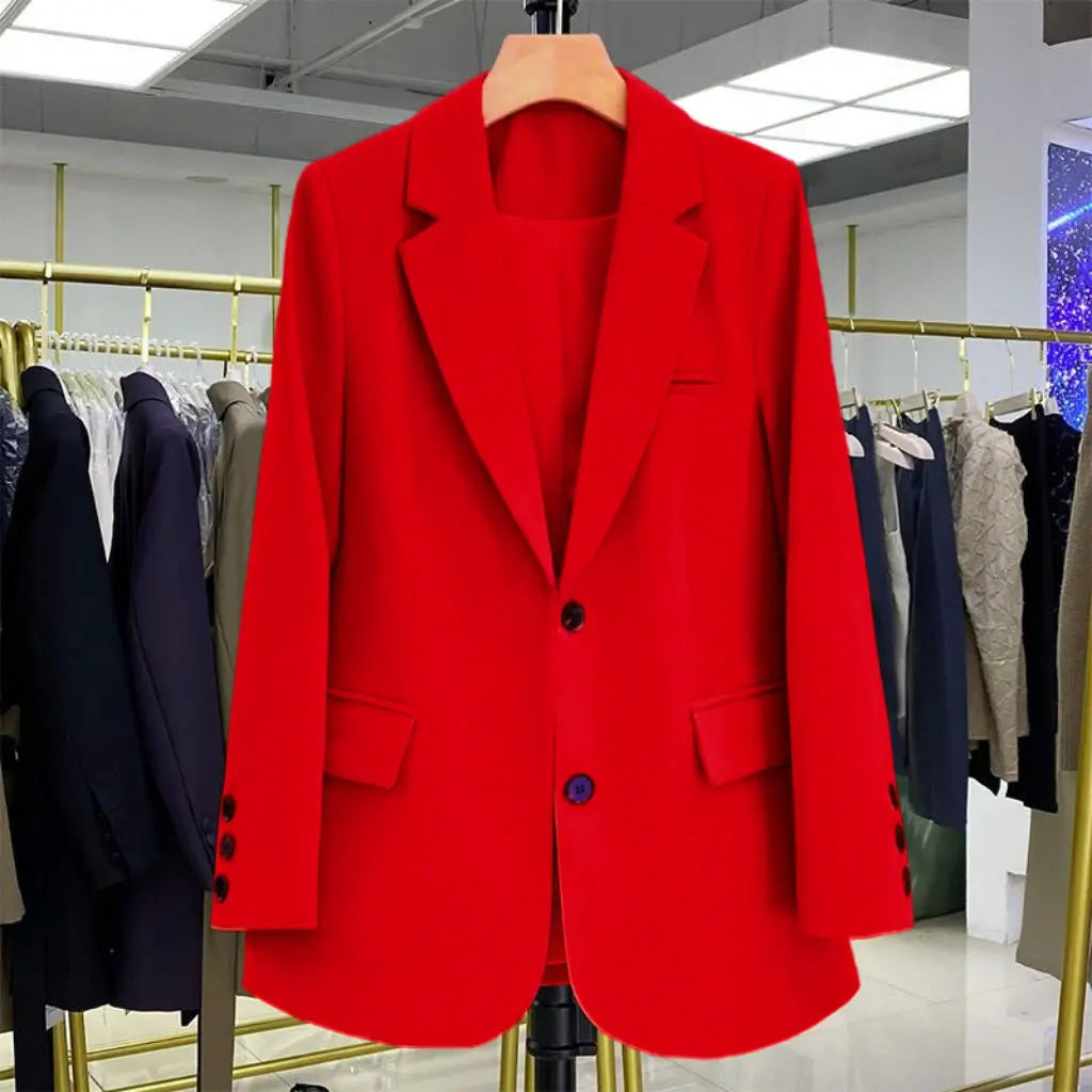 Blazer Feminino Casual Vermelho 15