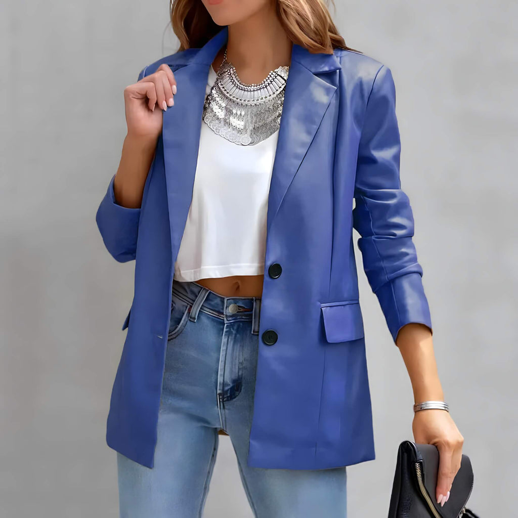 Jaqueta Feminina Alongada Azul 2