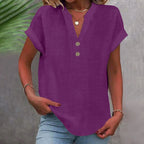 Blusa Casual com Botões Roxo 16