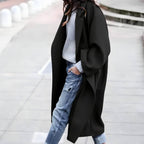 Casaco Feminino Longo de Lã Batida Preto 2