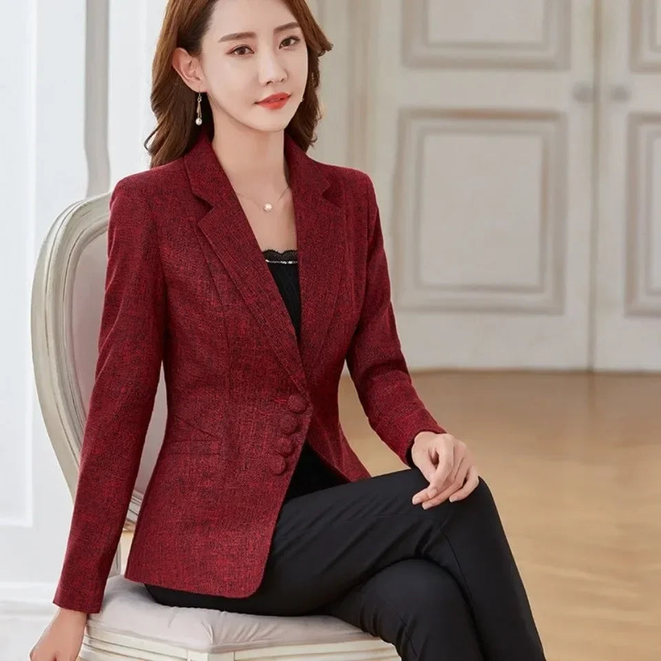 Blazer Feminino Casual Bordô 06