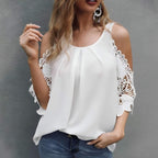 Blusa Casual Ombro Aberto Branco 1