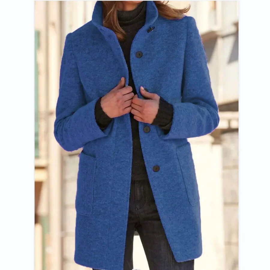 Casaco Feminino de Lã Batida Azul 4