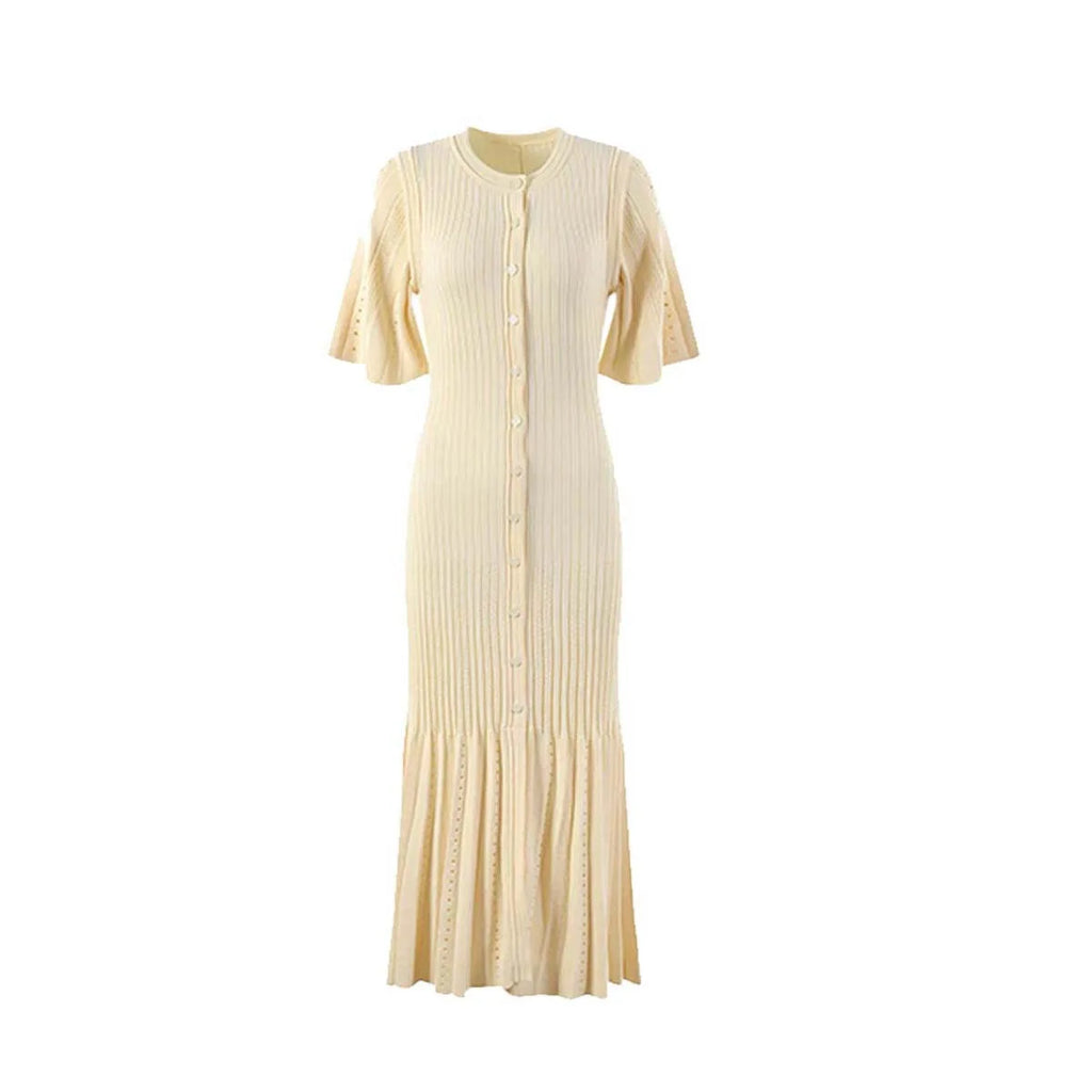 Vestido Midi de Malha Off White 04