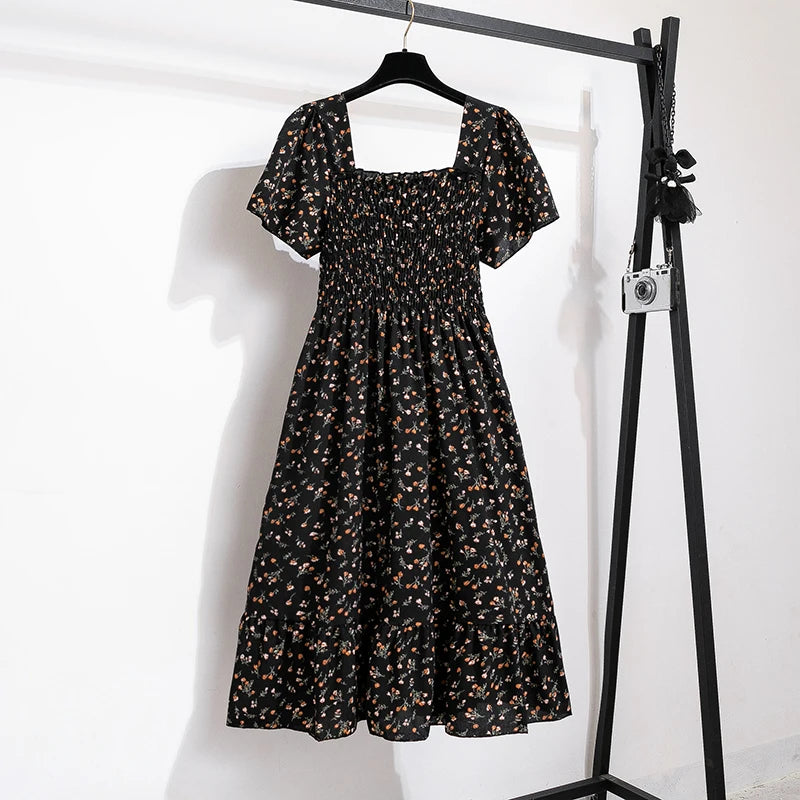 Vestido Midi Floral Preto 05