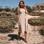 Vestido Mídi com Abotoamento Bege 3