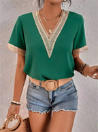 Blusa Decote V com Bordado Verde 6