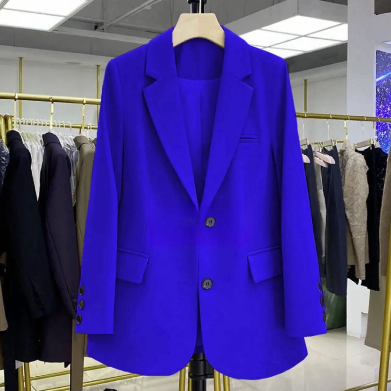 Blazer Feminino Casual Azul Royal 10
