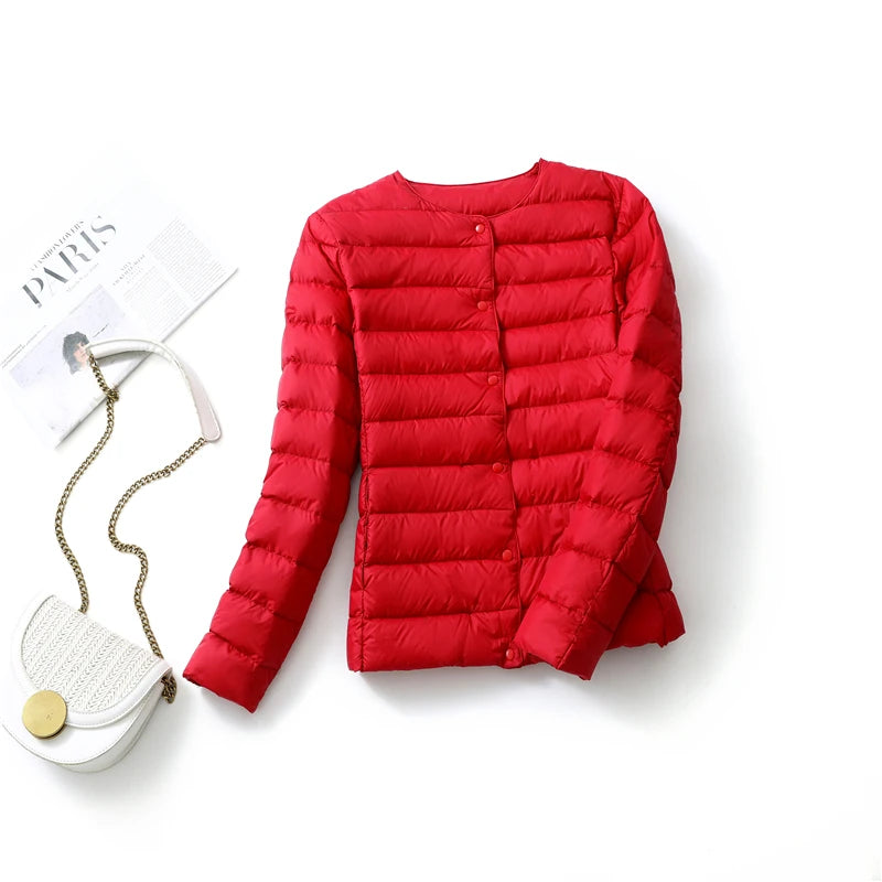 Jaqueta Feminina Puffer Impermeável Vermelho 12